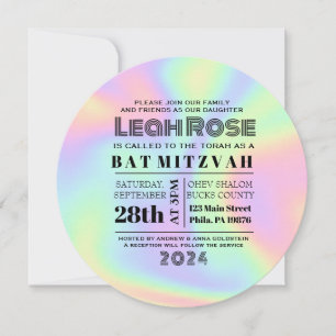 Invitación a Mitzvah de Bat Arcoiris irlandés Holo