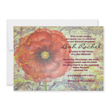 Invitación a Mitzvah de Bat de POPPY ROJO MUSICAL