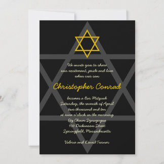 Invitación a Mitzvah de Black and Gold Bar