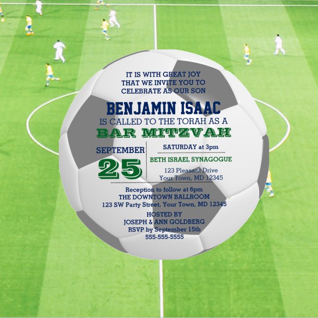 Invitación a Mitzvah de la Bola de Fútbol de la ba (Subido por el creador)