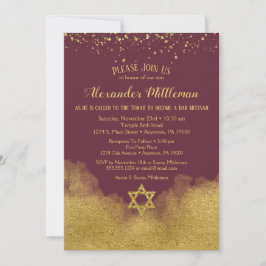 Invitación a Mitzvah del bar de oro de Borgoña