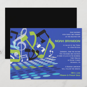 Invitación a Mitzvah del Bar DIMENSIONAL Bat
