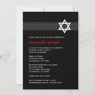 Invitación a Mitzvah del Bar Estrella brillante