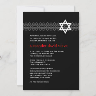 Invitación a Mitzvah del Bar Estrella brillante