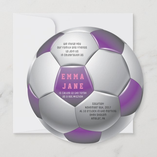 Invitación a Mitzvah del CHICA de SOCCER Bar (Anverso)