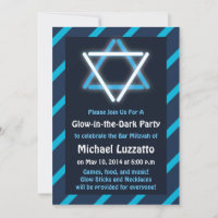 Invitación a Mitzvah para el Bar Glow-in-the-Dark