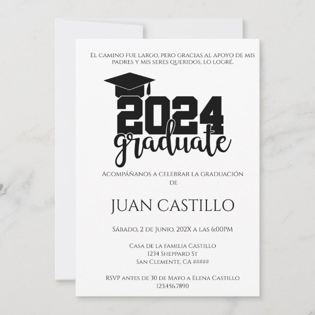 Invitación a Modern Graduate 2024 (Anverso)