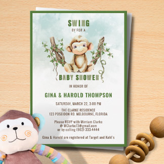 Invitación a Monkey Baby Shower
