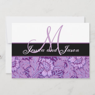 Invitación a monograma de matrimonio iris malva-vi