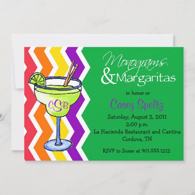 Invitación a Monogramas y Margaritas (Anverso)