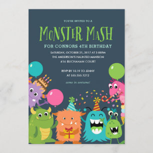 Invitación a MONSTER MASH KIDS BIRTHDAY PARTY