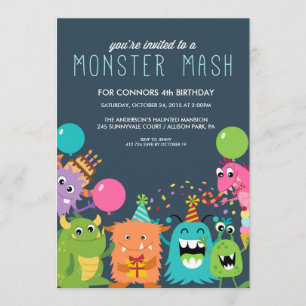 Invitación a MONSTER MASH KIDS BIRTHDAY PARTY