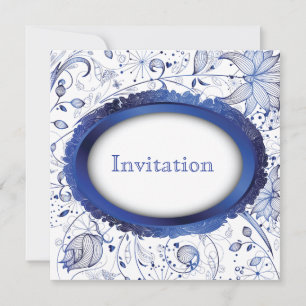 invitación a mosaico delgado azul