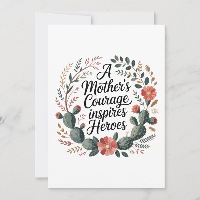 Invitación A Mother's Courage Inspires Heroes (Anverso)