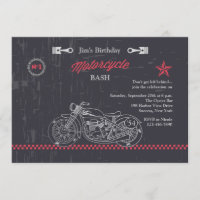 Invitación a motocicleta Chalkboard