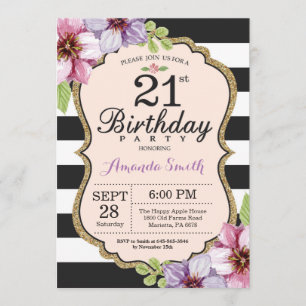 Invitación a mujeres por el cumpleaños número 21. 