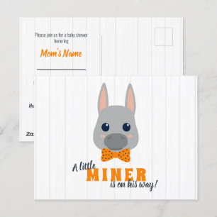 Invitación a Naranja de Baby Boy Miners en Baby Sh