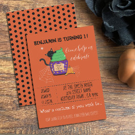 Invitación a Naranja de cumpleaños de Halloween in