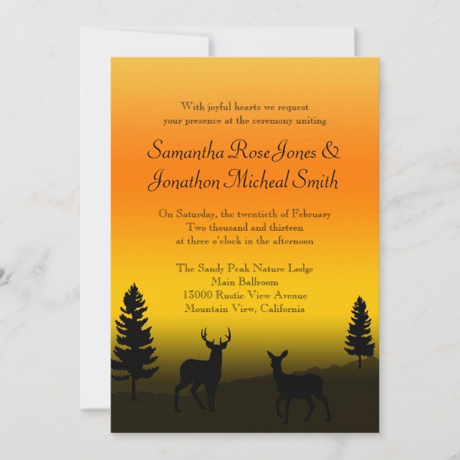 Invitación a Naranja de  de la montaña Naturaleza  (Anverso)