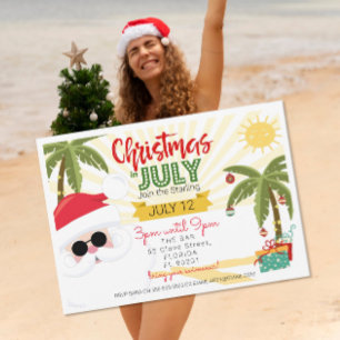 Invitación a Navidad en julio, fiesta divertida de