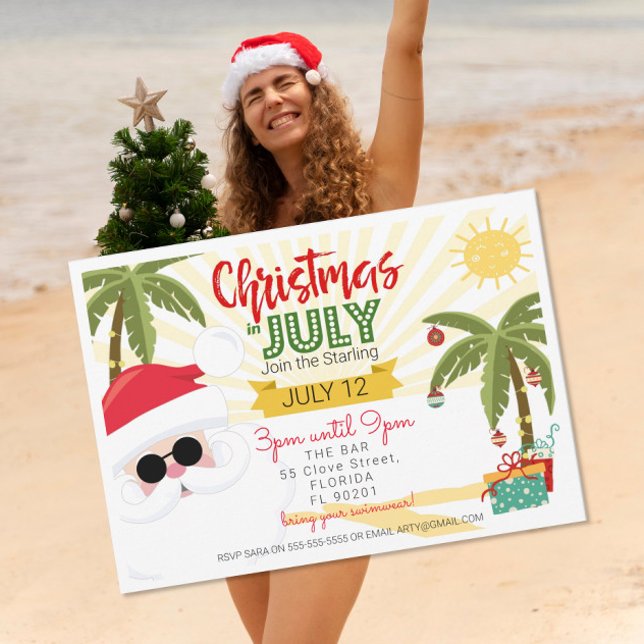 Invitación a Navidad en julio, fiesta divertida de (Subido por el creador)