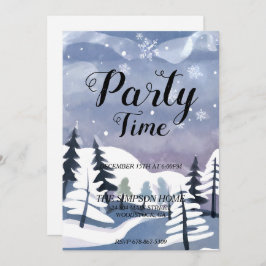 Invitación a Navidades de acuarela de Winter Wonde