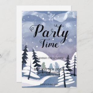 Invitación a Navidades de acuarela de Winter Wonde