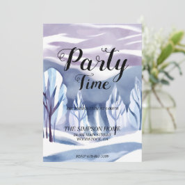 Invitación a Navidades de acuarela de Winter Wonde