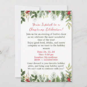 Invitación a Navidades de Festividad Holly