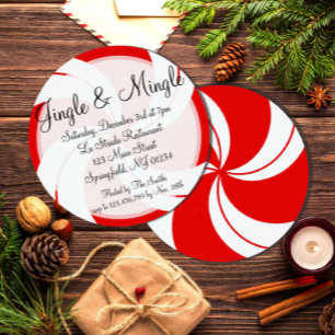Invitación a Navidades de jingle y Peppermint