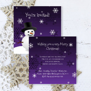 Invitación a Navidades de la escena invernal Purpl