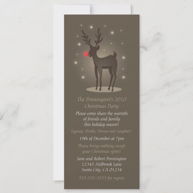 Invitación a Navidades de renos (Anverso)