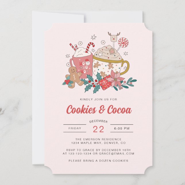 Invitación a Navidades de Retro de vacaciones (Anverso)