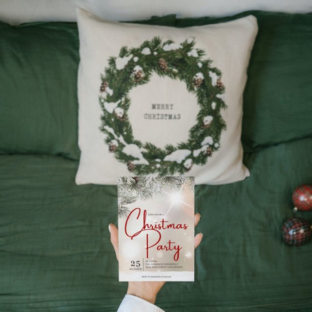 Invitación a Navidades de Snowy Fir Twigs (Subido por el creador)