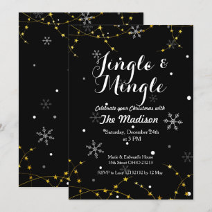 Invitación a Navidades de vacaciones jingle y ming