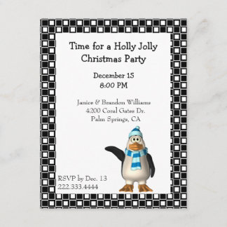 Invitación a Navidades del Personalizado Pingüino