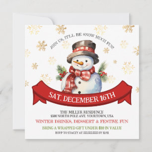 Invitación a Navidades divertidos por nieve de Sno