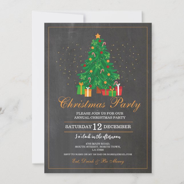 Invitación a navidades Fiestas Festividades de Árb (Anverso)