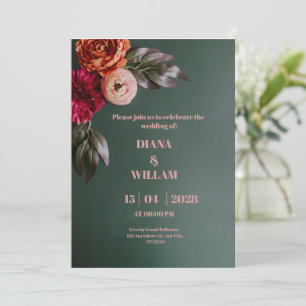 Invitación a Navidades florales elegantes de Green