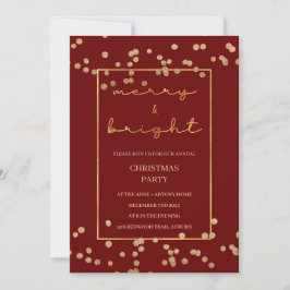 Invitación a Navidades Gold Elegant, Fiesta de Nav