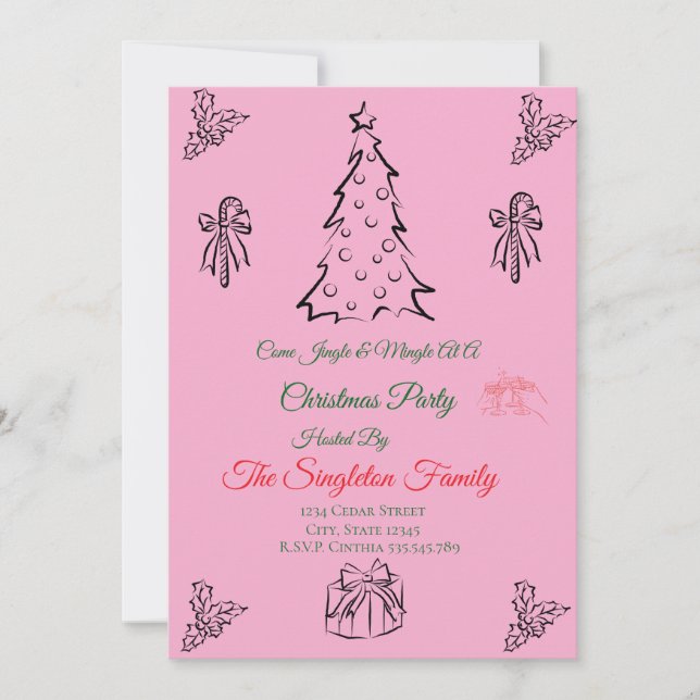 Invitación a navidades no caprichosos de fotos (Anverso)