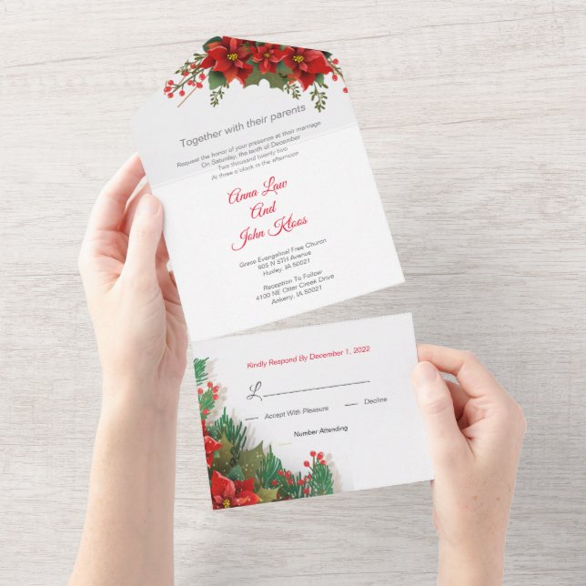 Invitación a navidades todos en una boda (desgarro)