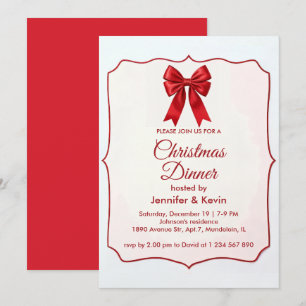 Invitación a Navidades tradicionales de color rojo