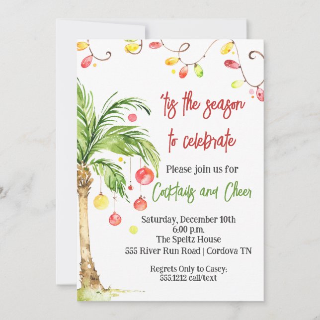 Invitación a Navidades tropicales (Anverso)