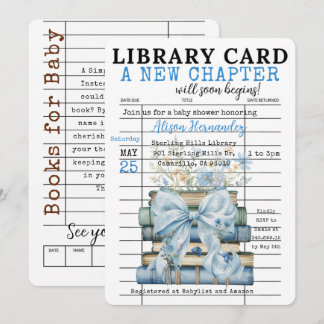 Invitación A New Chapter Baby Shower BOY Invitation