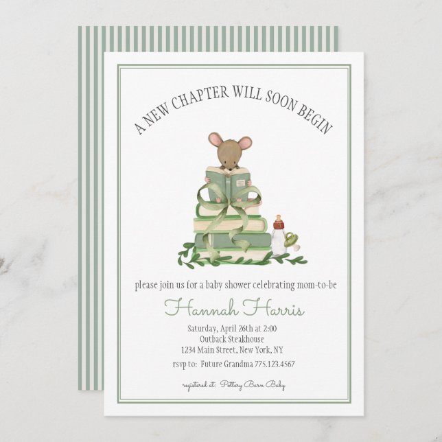 Invitación A New Chapter Baby Shower Invitation (Anverso / Reverso)