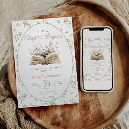 Invitación A New Chapter Begins Baby Shower Invitation Story 