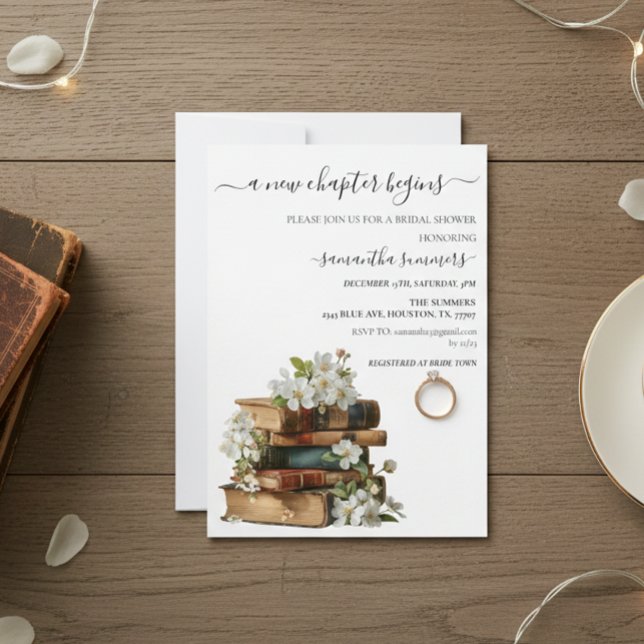Invitación A new Chapter Begins Book Bridal shower (Subido por el creador)