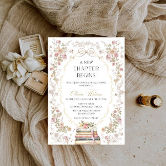 Invitación A New Chapter Begins Bridal Shower Party