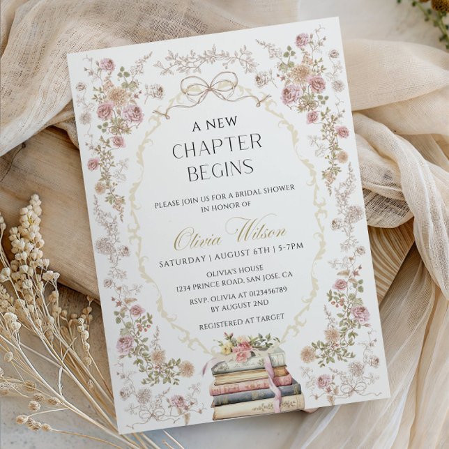 Invitación A New Chapter Begins Bridal Shower Party (Subido por el creador)